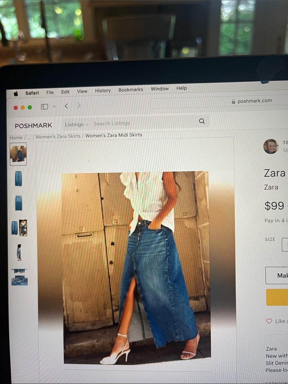Zara long denim skirt